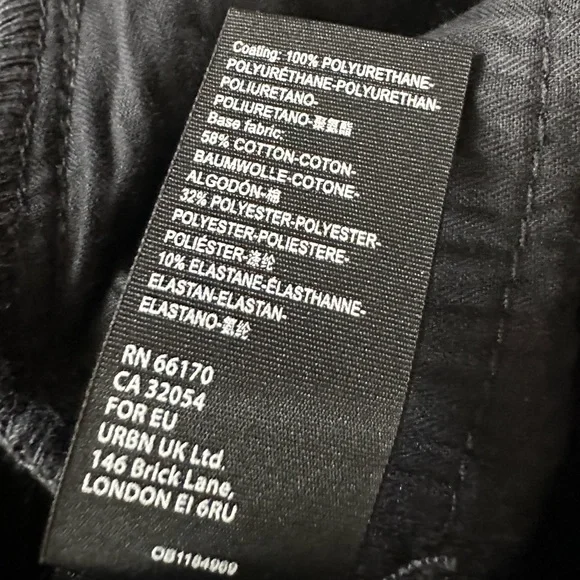 NWT Free People We The Free Phoenix Coated Jeans Black Shiny Patent Size 26 - Picture 10 of 12